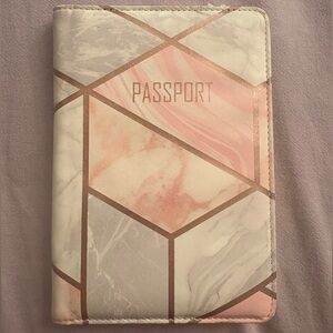 Marble Pink & Grey Passport Holder